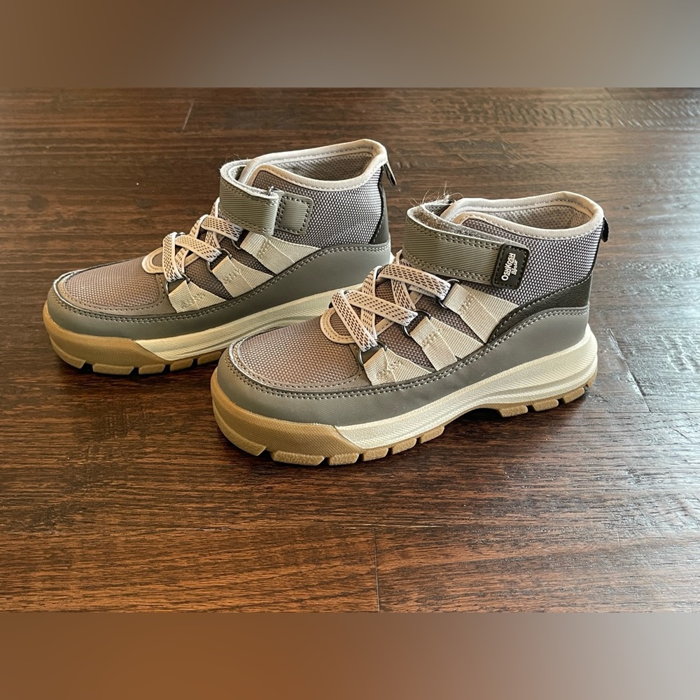 OshKosh B'gosh Gray and Tan Kids High-Top Boots